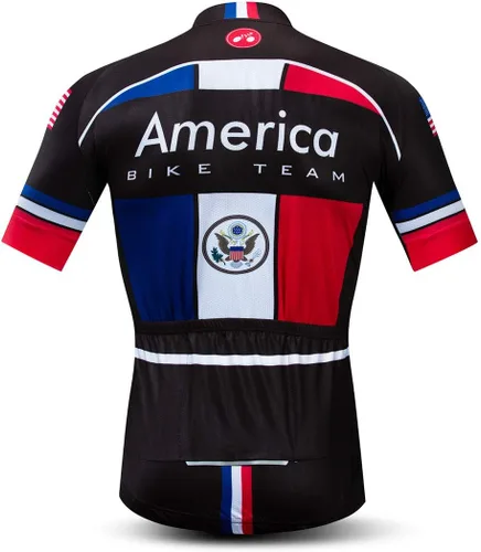 Vista 2 de Bike Jersey Hombres Ciclismo Jersey bicicleta superior transpirable ropa de verano America