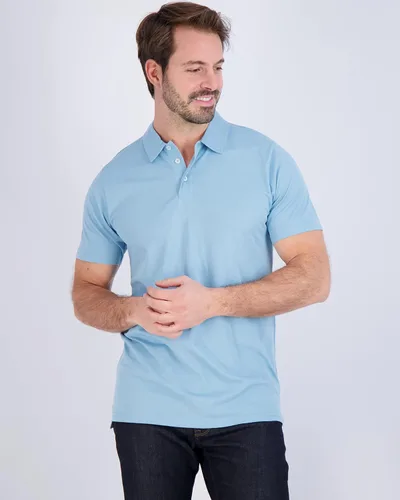 Vista 2 de Real Essentials 3 Pack: Polo de manga corta de jersey de algodón transpirable de secado rápido para hombre casual