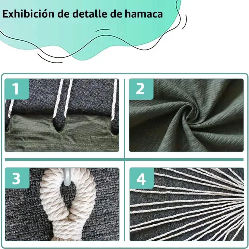 Vista 7 de Silla hamaca con soporte, soporte para silla hamaca con columpio colgante incluido, soporte de hamaca resistente a la intemperie, máximo 450 libras