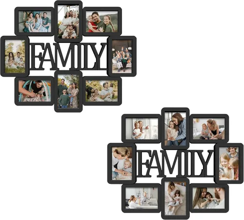 Vista 24 de Jerry & Maggie Marco de fotos familiar de 8 aperturas de 4 x 6 marcos para decoración de pared familiar, marcos de fotos de PVC para galería