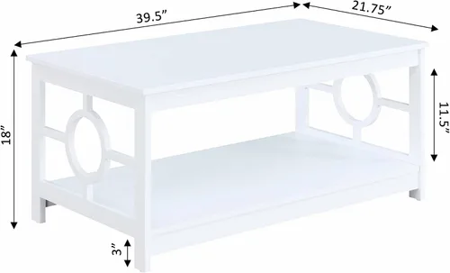 Vista 3 de Convenience Concepts Mesa de centro Ring color blanco