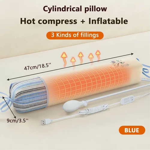 Vista 2 de Almohada para aliviar el dolor de cuello, almohada cervical ergonómica en varios rellenos, soporte de cuello para dormir, funda de almohada [B]
