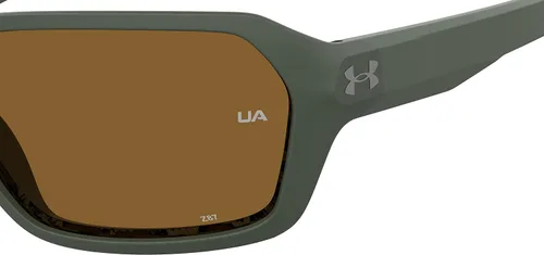 Vista 7 de Under Armour UA Recon - Lentes de sol cuadrados polarizados para hombre, color verde mate, 2.520in, 0.591in, Verde mate