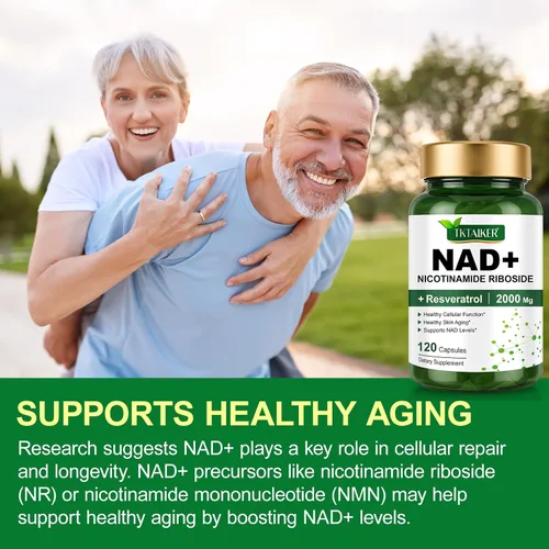 Vista 6 de Suplemento NAD+ de 2000 mg extra fuerte para mujeres y hombres, 120p