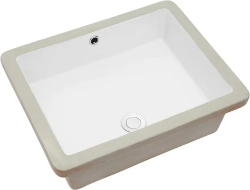 Vista 29 de Lordear Fregadero de baño de 18 x 12 pulgadas para empotrar bajo encimera, fregaderos de tocador rectangulares de cerámica de porcelana blanca pura