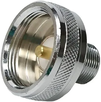 Vista 2 de NMO a SO-239 UHF Adaptador de montaje de antena de latón hembra hecho de latón cromado resistente