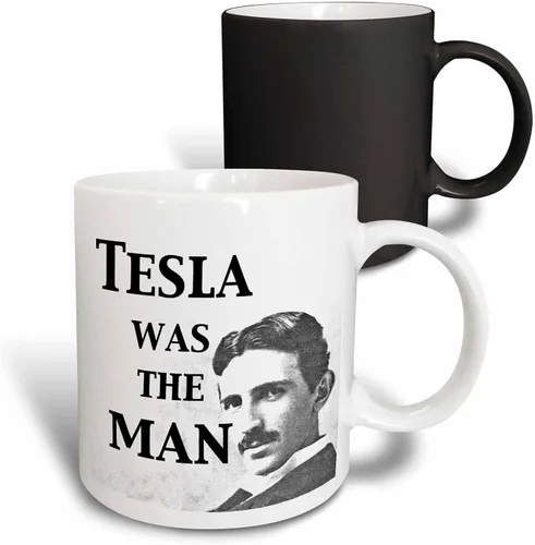 Vista 9 de 3dRose Tesla Was The Man - Taza de 11 onzas, color negro