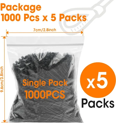 Vista 5 de 5000 bridas de 4 pulgadas, bridas pequeñas con resistencia a la tracción de 18 libras, bridas negras para uso en interiores y exteriores, bridas
