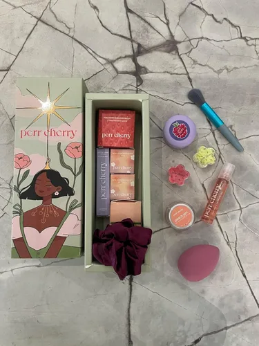 Vista 3 de Kit de maquillaje orgánico para niños, 100% natural y agradable a la piel, regalo de cumpleaños para 6 a 16 años, incluye resaltador de ojos