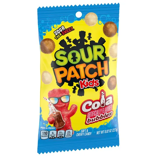 Vista 5 de SOUR PATCH KIDS Caramelos suaves y masticables con sabor a Cola, bolsas de 12-8.02 onzas