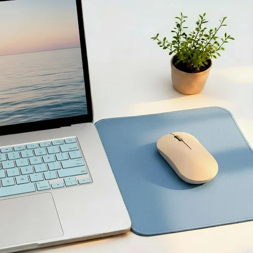 Vista 2 de Alfombrilla para mouse con borde cosido, base de goma antideslizante, alfombrilla de mouse impermeable y texturizada de primera calidad para rojo