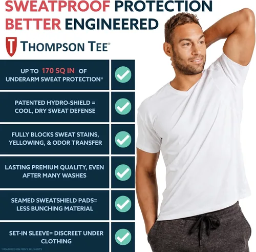 Vista 4 de Camiseta interior de algodón a prueba de sudor para hombre, con cuello en V Blanco