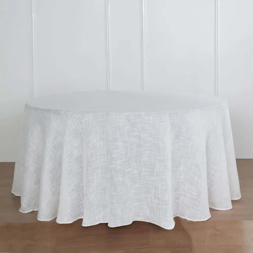 Vista 36 de Efavormart Mantel Redondo de Arpillera Sintética de Yute Natural de 90 Pulgadas - Cubierta de Mesa Rústica Boho Chic Estilo Granja para Navidad