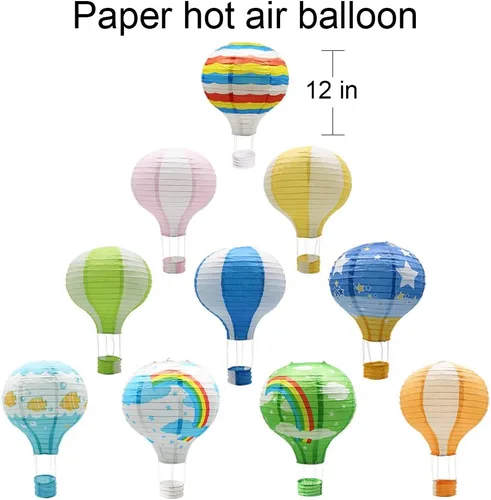 Vista 2 de Linternas de papel del globo del aire caliente, decoraciones chinas Multi 1