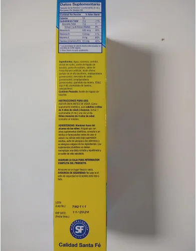 Vista 5 de Ballena Azul Aceite de Hígado de Hígado de Bacalao para Adultos y Niños, Aceite de Hígado de Bacalao para Adultos y Niños, Fuente de Vitaminas A, D