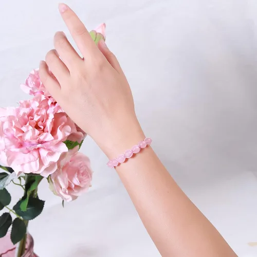Vista 5 de Pulsera de cuentas de cristal curativo natural, pulsera de regalo ajustable para parejas