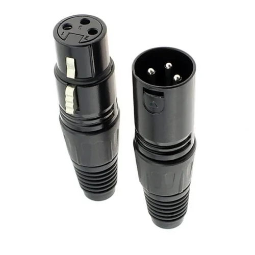 Vista 2 de XLR - Conector de micrófono de audio macho/hembra de 3 pines, carcasa negra, 4 pares (XLR macho/hembra)