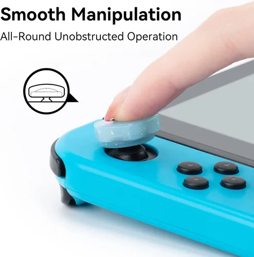 Vista 4 de WISHAVEN Joycon - Tapas de agarre para pulgar compatibles con Nintendo Switch de Splatoon, cubierta de silicona suave para Nintendo SwitchOLEDLite