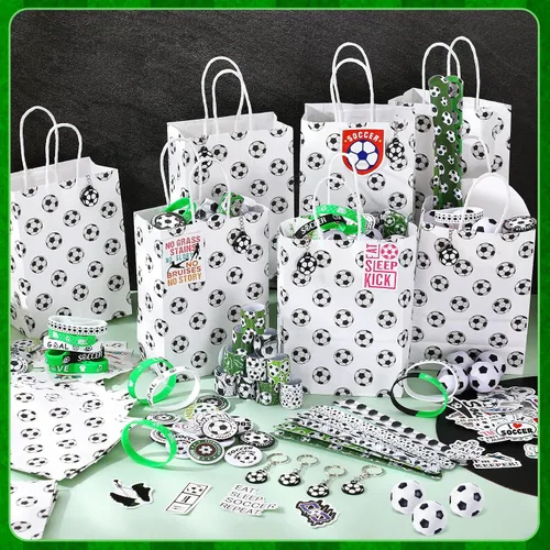 Vista 6 de Aoriher 194 piezas de fiesta de fútbol a granel deporte fiesta de cumpleaños regalo de fútbol bolsa de golosinas relleno mini pelota de fútbol