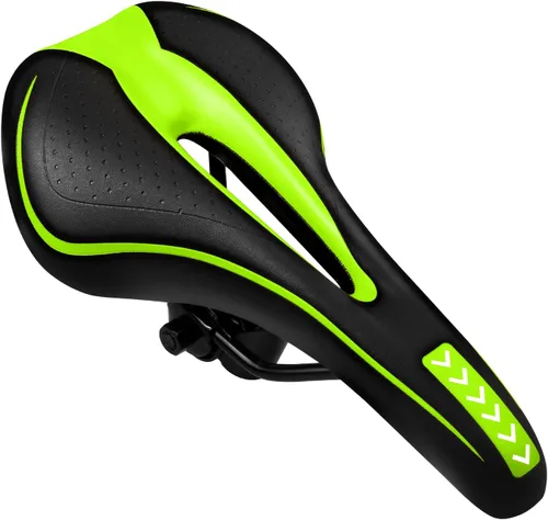 Vista 13 de MSDADA Asiento de bicicleta de gel, cómodo sillín de bicicleta con cojín suave acolchado para hombres, mujeres, niños, impermeable, montaña Azul