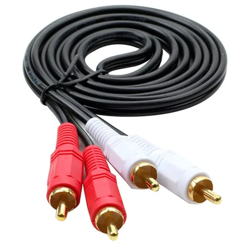 Vista 2 de Cable divisor de audio RCA macho a 2 RCA macho a 2 RCA macho, cable divisor de audio RCA, adecuado para caja de TV de sonido DVD, 4.9 ft