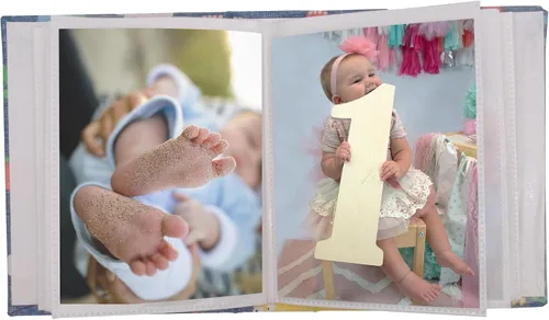 Vista 5 de Álbum de fotos pequeño para niños, 100 bolsillos 4x6, álbum de fotos de bebé para estantería, libro de fotos con cubierta de lino deslizable