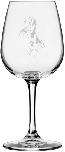 Vista 58 de Abaco Barb Body Horse - Copa de vino grabada multiusos (12.75 onzas) Unique Gifts for Horse Lovers, Personalized Wine Glasses, All-Purpose