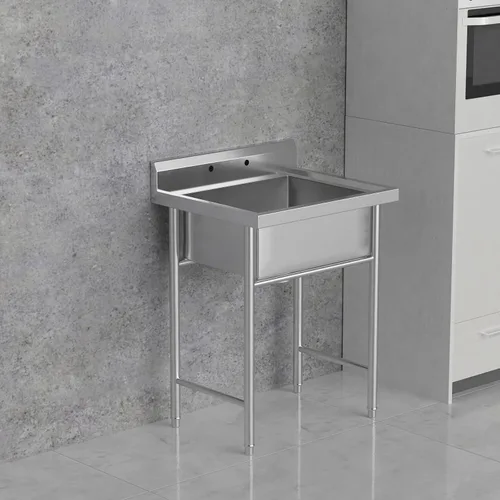Vista 4 de VINGLI Fregaderos utilitarios independientes mejorados de 28" de acero inoxidable 304 para cuarto de lavandería con protector contra salpicaduras