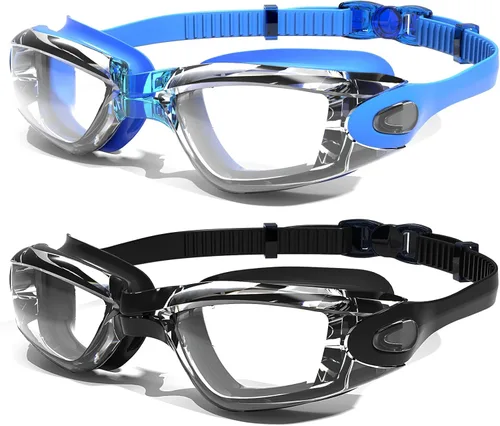 Vista 9 de Gafas de natación Braylin, paquete de 2 gafas de natación, antivaho, sin fugas para adultos, hombres, mujeres y jóvenes