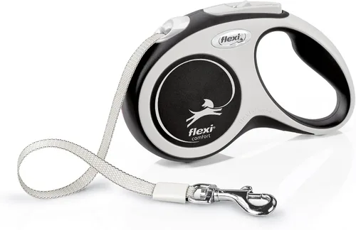 Vista 10 de Flexi New Comfort Tape - Correa retráctil para perros de hasta 26.5 lbs/26 libras, color gris y negro, extra pequeña, 9.8 ft