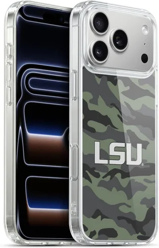 Vista 103 de Head Case Designs Funda de gel suave con licencia oficial de la Universidad Estatal de Louisiana LSU Camou compatible con Apple iPhone 7 Plus/iPhone