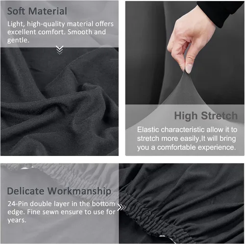 Vista 3 de Fundas para sofá modular, 2 piezas, funda de sofá de alta elasticidad en forma de L para 5 y 6 plazas, funda de sofá de tela de elastano