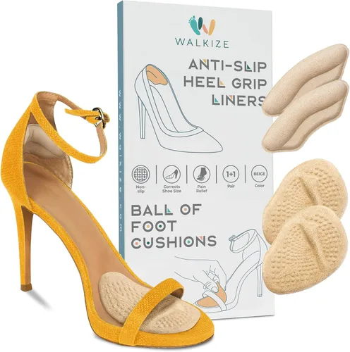 Vista 8 de Walkize Almohadillas metatarsianas para mujer Insertos de talón para mujer Cojines de bola de pie (2 pares de almohadillas para pies), alivio