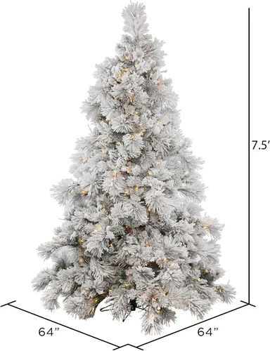 Vista 3 de Vickerman Alberta, árbol de navidad artificial flocado con conos de pino artificiales
