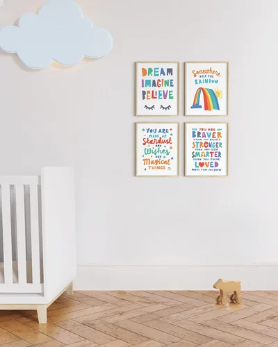 Vista 5 de HAUS AND HUES Citas inspiradoras para niños (marco beige, inspiradoras, 8 pulgadas de largo x 10 de ancho)