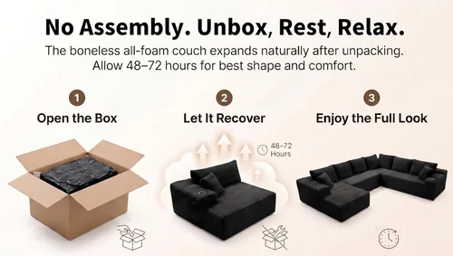 Vista 8 de Sofás seccionales de nube de gran tamaño para sala de estar, sofá modular de 7 plazas en forma de U de 122 pulgadas con diván, asiento profundo
