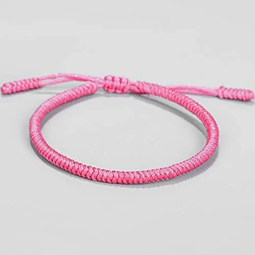 Vista 8 de COLORFUL BLING Pulseras tejidas budistas tibetanas hechas a mano para hombre y mujer, pulseras de cuerda roja de la suerte para joyería de protección