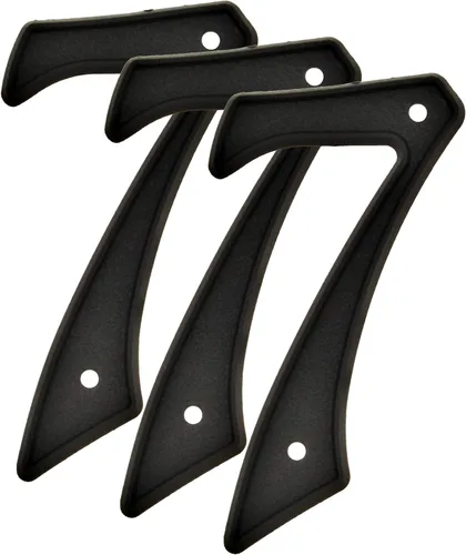 Vista 4 de Hy-Ko Número clásico de plástico reflectante negro de 4 pulgadas, números elevados modernos para casa exterior, marcado cómodo y duradero