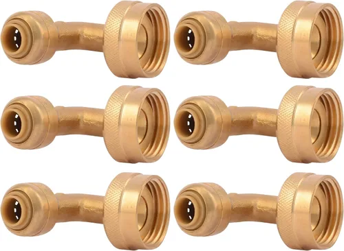 Vista 5 de SharkBite Codo de lavavajillas de 90 grados de 1/2 pulgada x 3/8 pulgadas, MNPT, empuje para conectar accesorios de plomería de latón, tubo PEX
