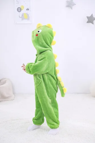 Vista 6 de LOLANTA Disfraz de tiburón de dinosaurio para niños y niñas, overol de franela de animal suave de una pieza para niños, vacaciones, cumpleaños