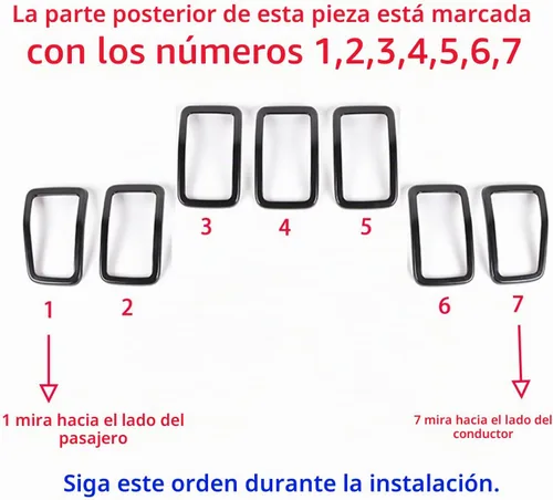Vista 3 de JeCar Insertos de parrilla para Jeep Cherokee, insertos de rejilla delantera para Jeep Cherokee 2019-2025 (negro)