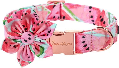 Vista 11 de Unique style paws - Collar con lazo de pera de algodón para perros, collar de verano ajustable para perros pequeños, medianos y grandes - XS