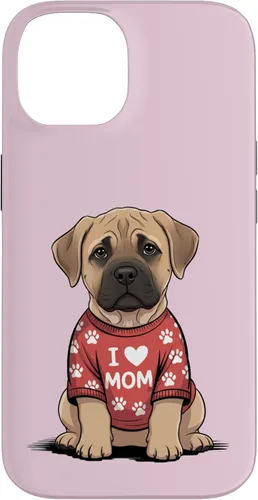 Vista 4 de Womens I Love Mom Bullmastiff Dog Mother's Day Mastiff Mom Case for iPhone 17