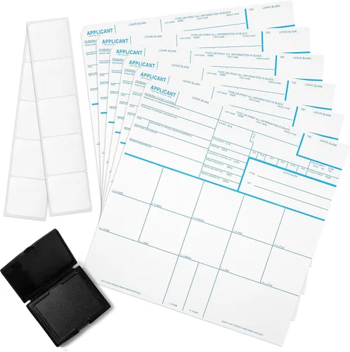 Vista 2 de National Gun Trusts - Fabricado en Estados Unidos - Kit completo de tarjetas de huellas dactilares FD-258 2026 (6 tarjetas + 1 tarjeta de práctica)