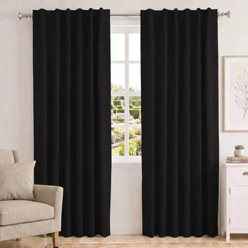 Vista 123 de Turquoize Cortinas Opacas con Aislamiento Térmico Paneles de Tratamiento de Ventanas con Bolsillo para Barra Paneles de Ventana para Ventanas