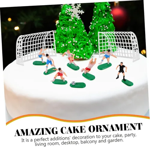 Vista 2 de DOITOOL Kit de decoración de fútbol de 8 piezas, decoración de pastel de fútbol, decoración de pastel de fútbol, decoración de pastel de fútbol