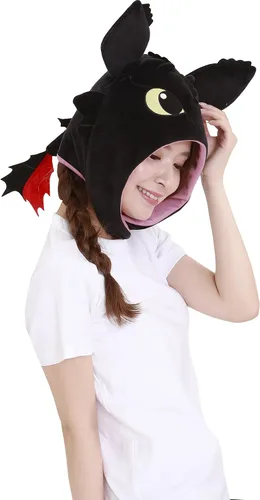Vista 4 de SAZAC Kigurumi Hat Cómo entrenar a tu dragón Sin dientes Gorro acogedor disfraz Tamaño adulto