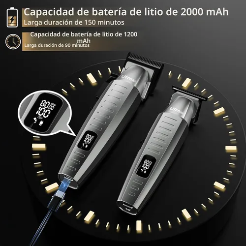 Vista 4 de Ufree Cortapelos inalámbricos para hombres, juego de cortapelos profesional
