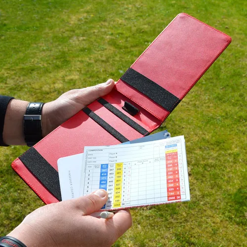 Vista 4 de Soporte prémium para tarjeta de puntuación de golf con efecto avestruz