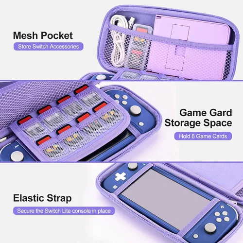 Vista 3 de Switch Lite Case - innoAura 17 in 1 Switch Lite Accessories Bundle with Switch Lite Carrying Case, Switch Game Case, Switch Lite Screen Protector